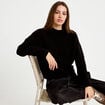 Pull col rond noir femme
