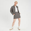 Veste zippée tweed noir femme
