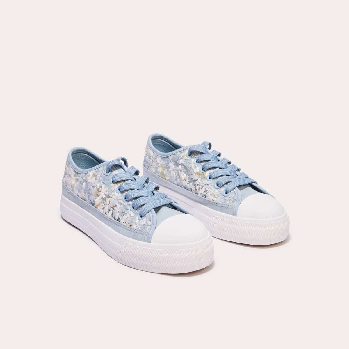 Basket plates en dentelle bleu clair femme