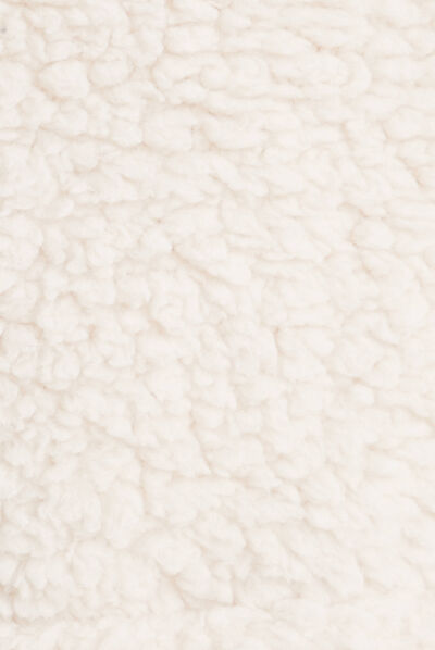 Poncho laine mouton à capuche ecru femme