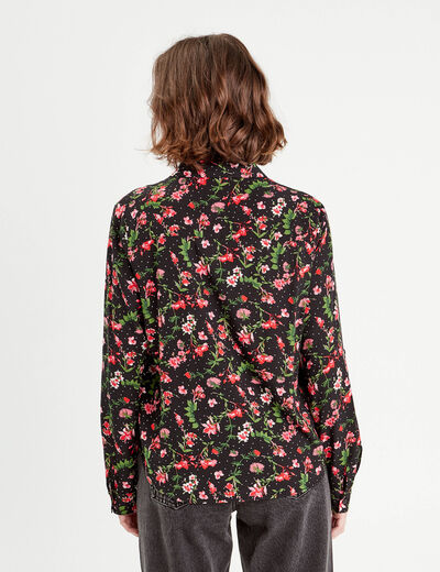 Chemise manches longues noir femme