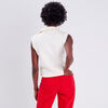 Pull debardeur avec col zippe ecru femme