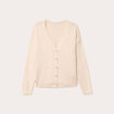 Gilet boutonné avec col en V sable femme
