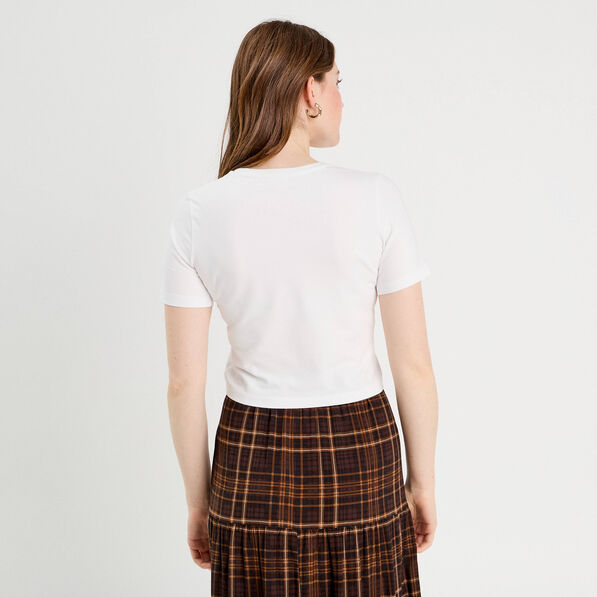 t shirt cropped blanc femme T-shirt cropped blanc femme
