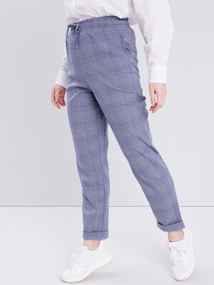 Pantalon city large beige femme