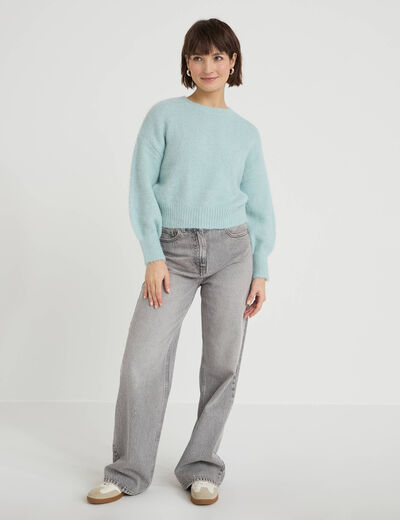 Pull manches longues vert clair femme