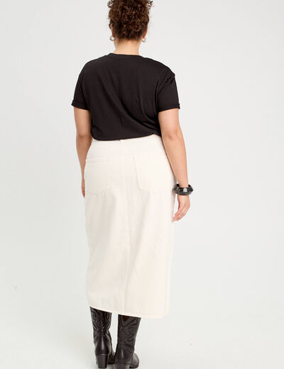 Jupe crayon taille standard ecru femme