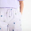 Pantalon large brod&eacute; Bridgerton violet clair femme
