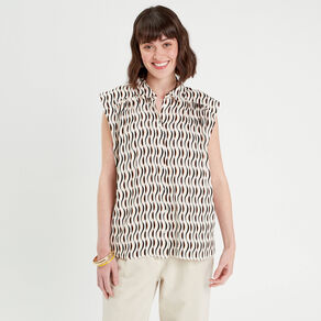 Chemise sans manches blanc femme