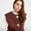 Gilet sans manches effet polaire marron clair femme