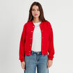 Veste manches longues rouge femme