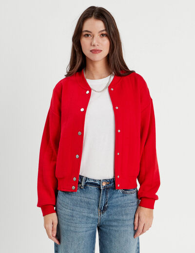 Veste manches longues rouge femme
