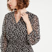 Robe évasée manches 3/4 noir femme