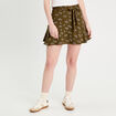 Jupe-short évasée vert kaki femme