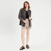 Short ajusté beige femme