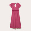 Robe longue &eacute;vas&eacute;e prune femme
