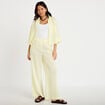 Pantalon large fluide taille standard jaune femme