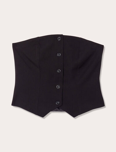Bustier avec boutons noir femme