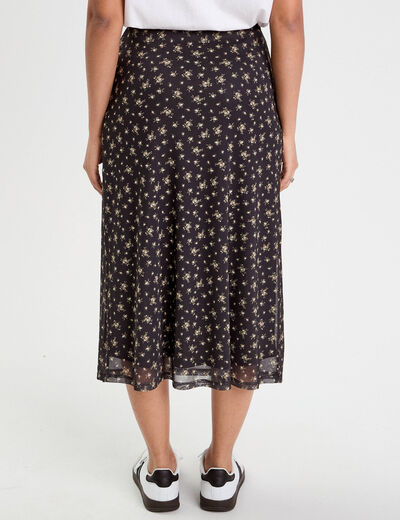 Jupe longue évasée noir femme