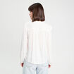 Blouse manches longues satin ecru femme