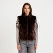 Veste r&eacute;versible sans manches marron fonc&eacute; femme