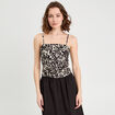 Bustier bretelles fines ecru femme