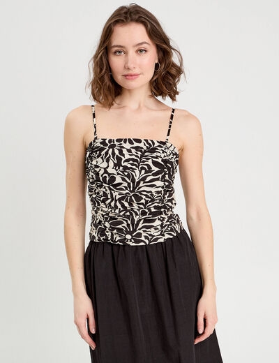 Bustier bretelles fines ecru femme