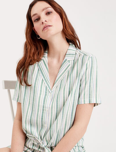 Chemise manches courtes vert femme