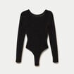 Body manches longues marron fonc&eacute; femme