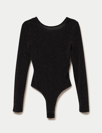 Body manches longues marron fonc&eacute; femme