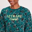 Sweat manches longues vert foncé femme