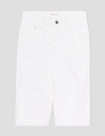 Pantacourt blanc femme