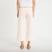 Jean wide leg cropped taille haute blanc femme