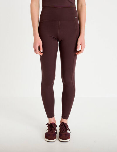 Legging taille haute activewear marron fonc&eacute; femme