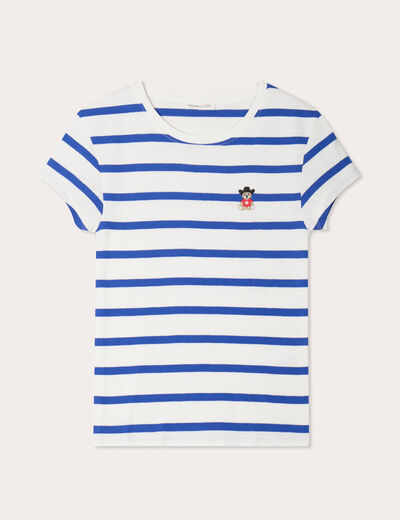 T-shirt manches courtes bleu femme