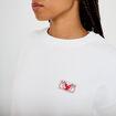 Sweat oversize col rond manches longues blanc femme