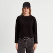 T-shirt col détails bijoux noir femme