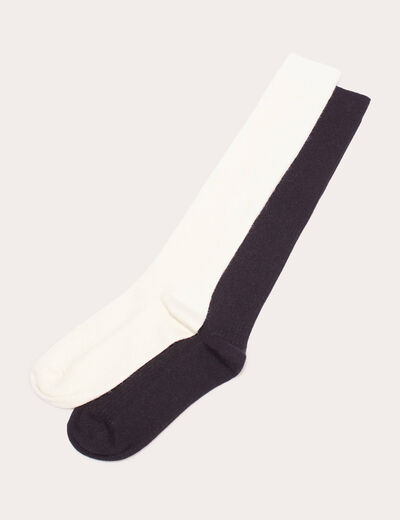 Lot 2 paires chaussettes ecru femme