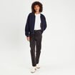 Veste matelassé zippé bleu marine femme