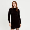 Robe pull évasée col montant noir femme