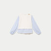 Pull chemise 2-en-1 ecru femme