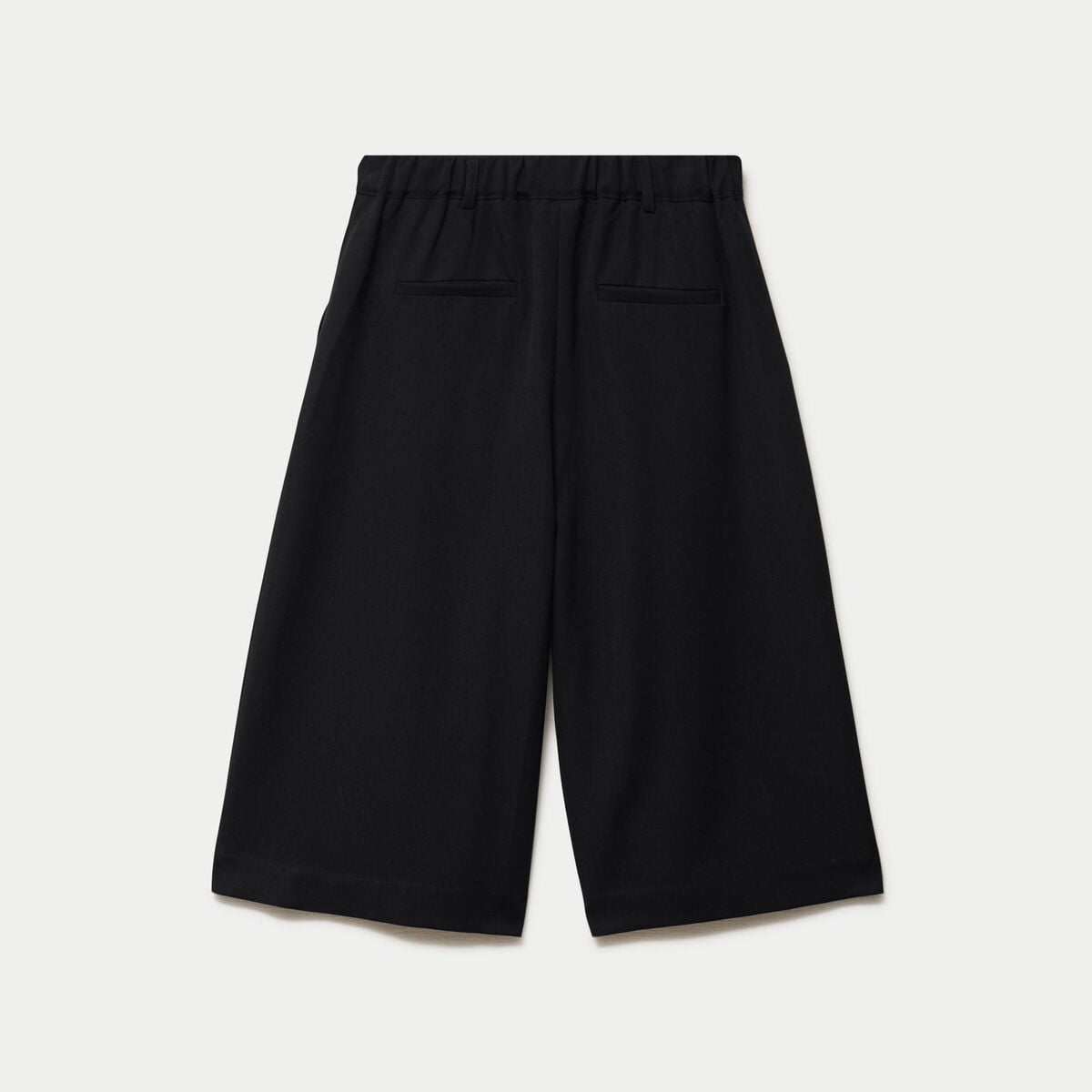 Bermuda large taille haute noir femme