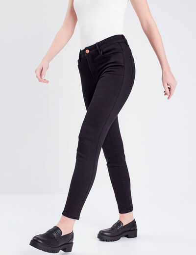 Jeans slim 5 poches denim noir femme