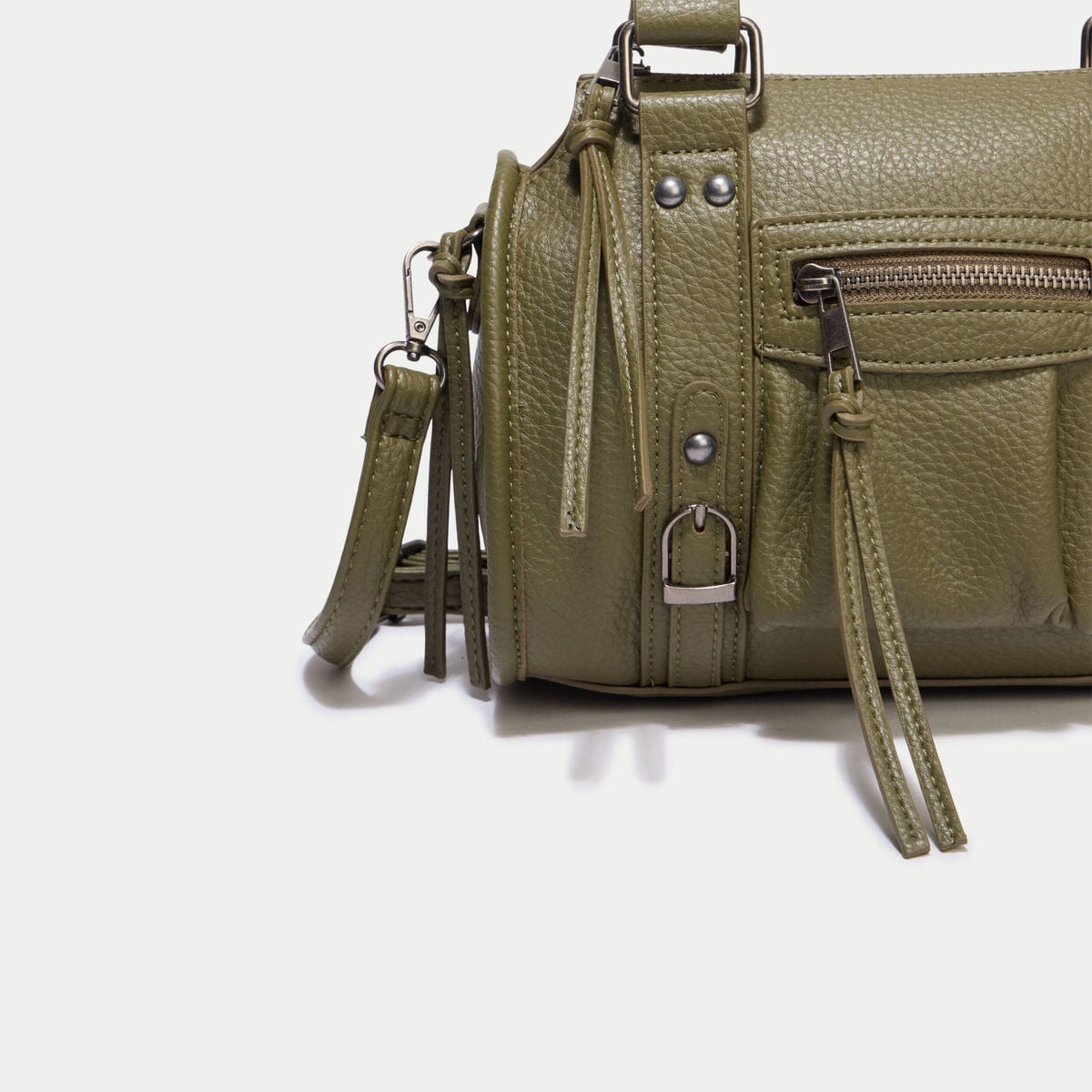Sac port&eacute; main vert kaki femme