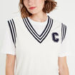 Sweat sans manches ecru femme