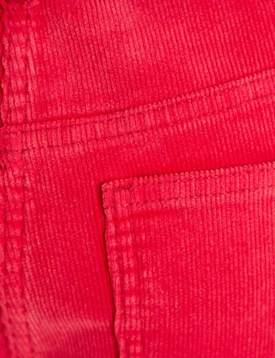 Pantalon droit en velours rouge femme