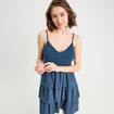 Robe évasée bretelles bleu gris femme