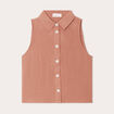 Chemise sans manches marron femme