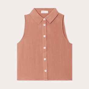Chemise sans manches marron femme