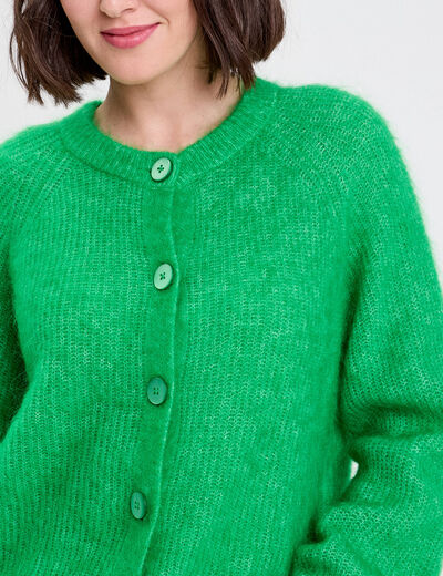 Gilet manches longues vert femme